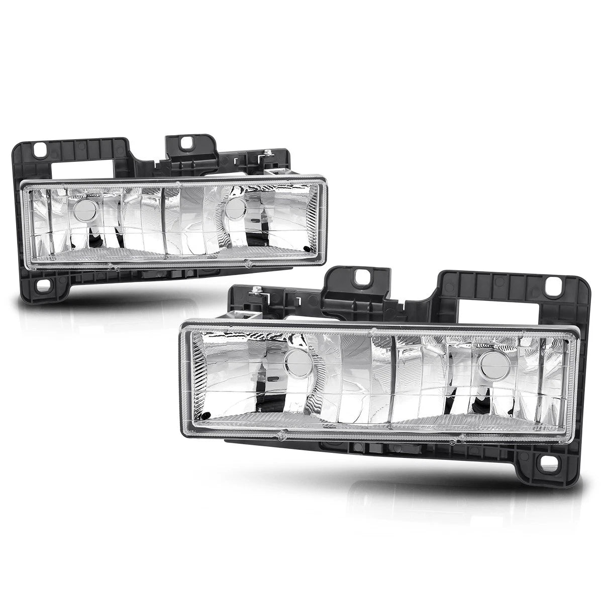 Chrome Housing Clear Lens Headlight for Chevy GMC C/K Pickup Suburban (1988–1999)