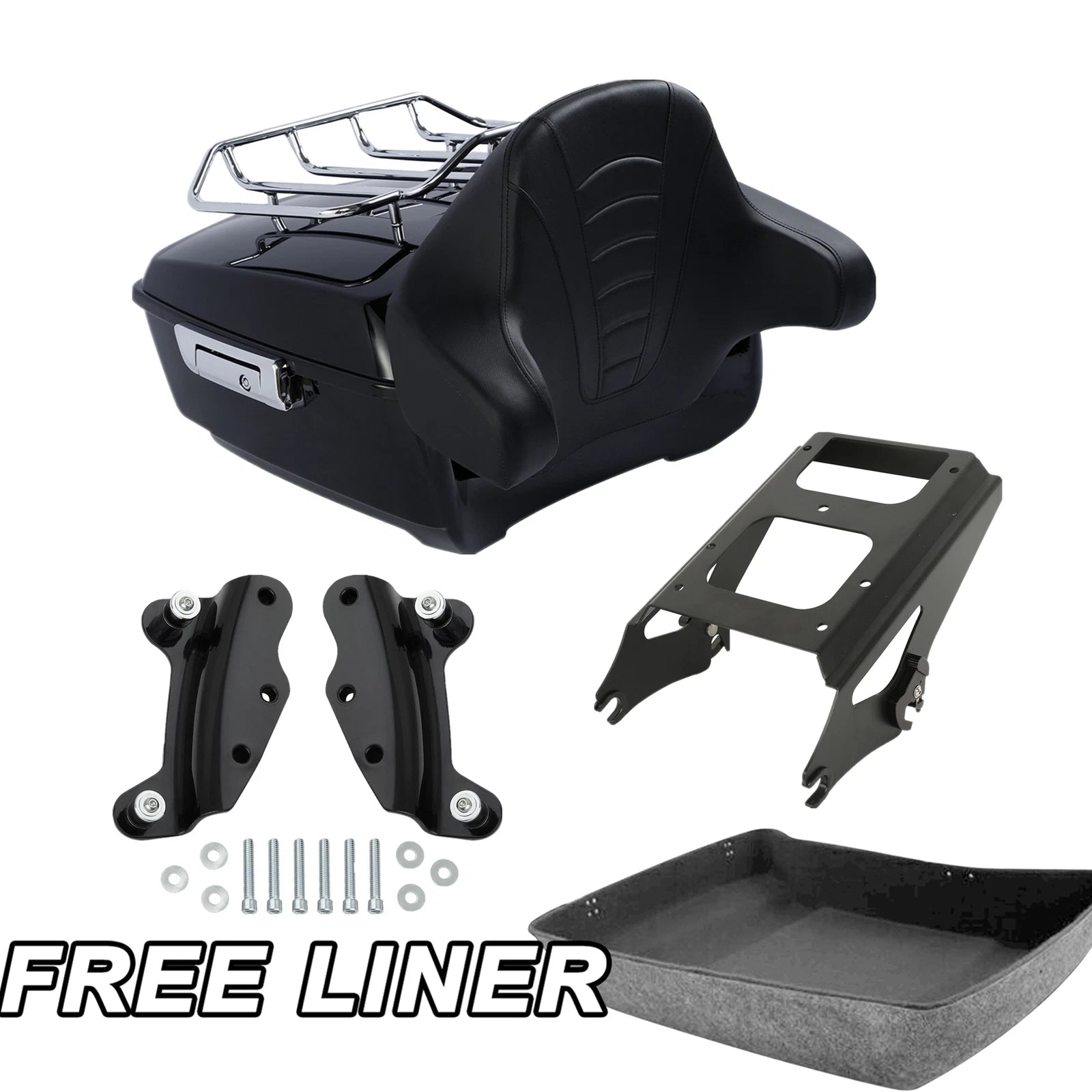 Trunk Backrest Mount Rack Docking Kit for Harley Touring Glide (2009–2013)