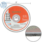 25 Pack Cut-off Wheel Discs for Metal & Stainless Steel (3"× 1/32"× 3/8")