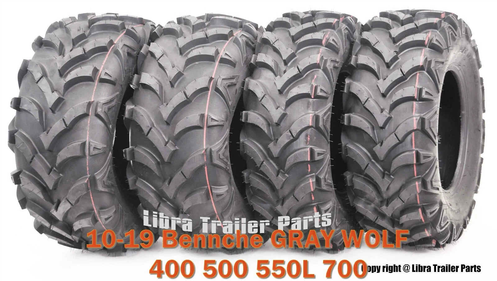Set of 2 ATV Solid Mud Tires 25X8X12 25X10X12 for Bennche Gray Wolf 400 500 550L 700 (2010–2019)
