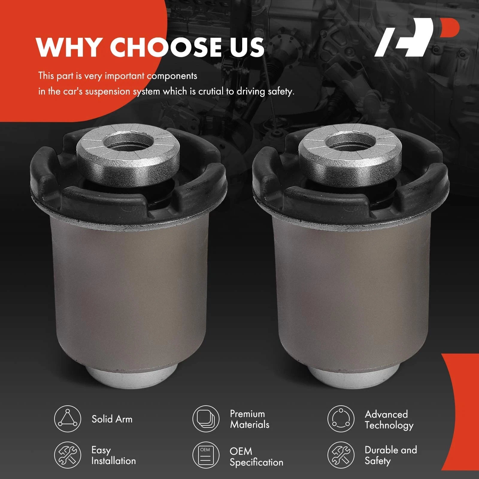 2X Front Lower Rearward Control Arm Bushing for Ford F-150 (2004-2023)