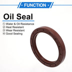 Set of 2 Oil Seal Rotary Shaft Seal FKM Rubber 62x80x10mm