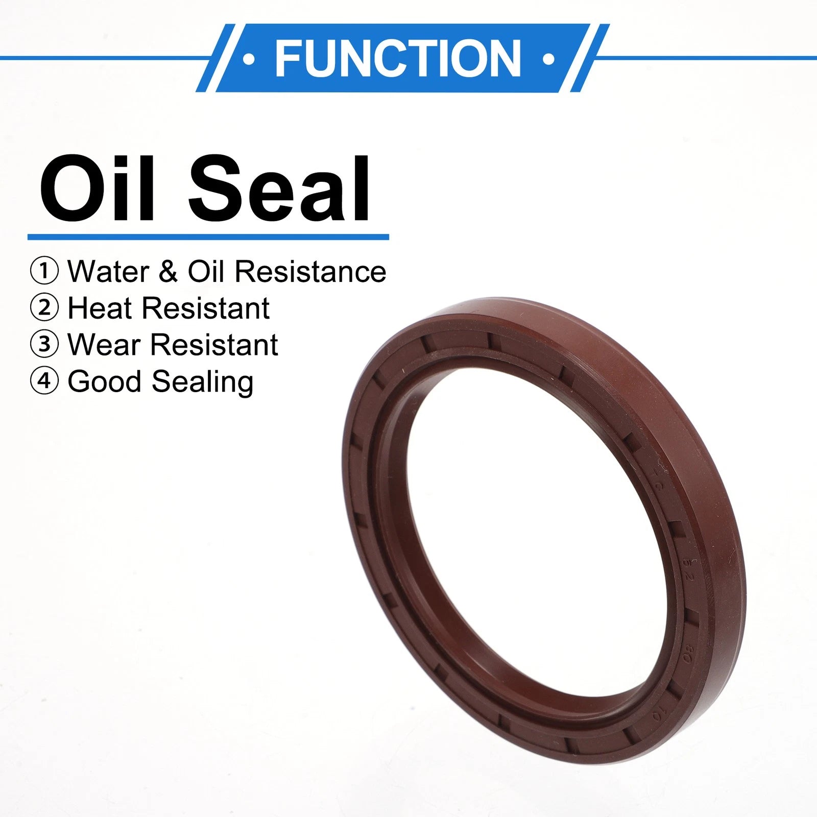 Set of 2 Oil Seal Rotary Shaft Seal FKM Rubber 62x80x10mm