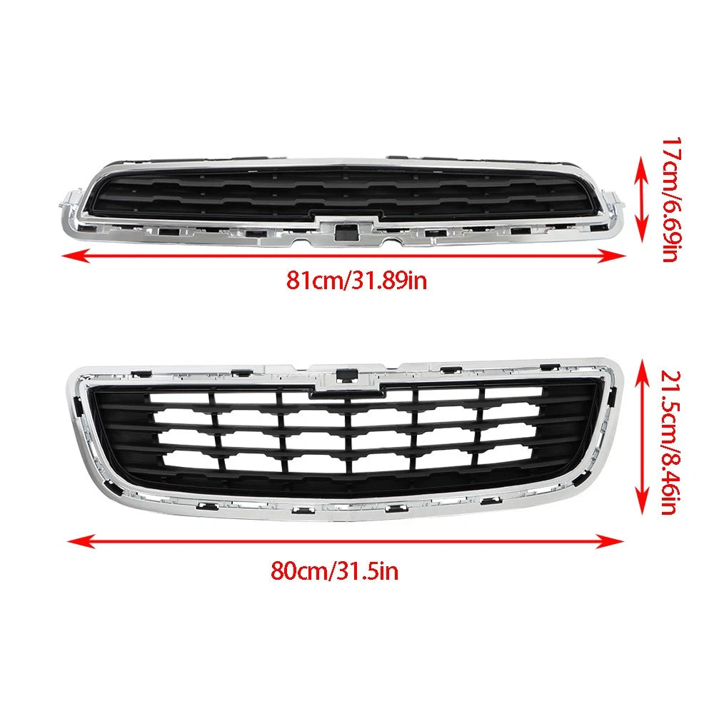 Set of 2 Plastic Front Center Mesh Grilles for Chevrolet Trax (2014–2016)