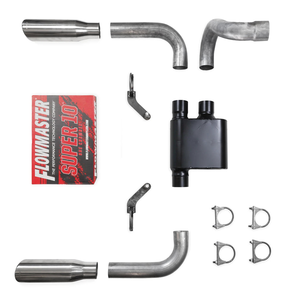 2.5" Dual Exhaust Kit for Jeep Wrangler (2018–2025) Flowmaster Super 10 w/ Tips