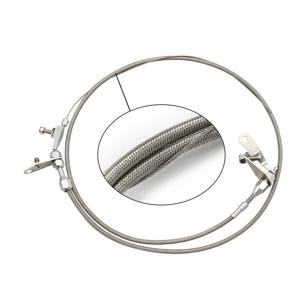 Stainless Steel Braided Kick Down Cable for Ford C6 Transmission (1966-1996)