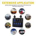 Set of 4 Gang Dual Panel Switches with USB for Car Boat RV Truck (12V)