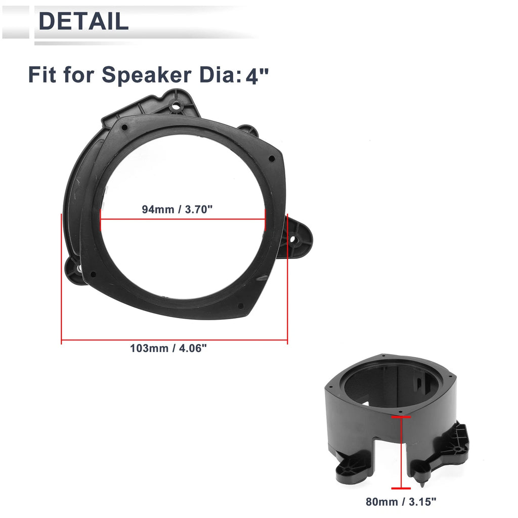 Set of 2 Speaker Spacer Rings for Buick 4" Tweeter Speakers