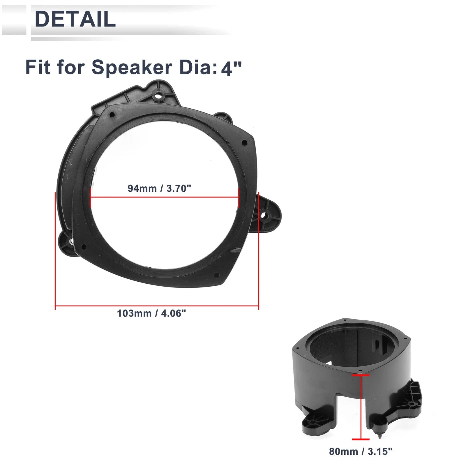 Set of 2 Speaker Spacer Rings for Buick 4" Tweeter Speakers