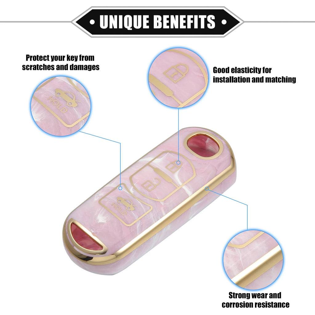 3X Remote Smart Key Fob Cover Case for Mazda CX-3 CX-4 CX-5 (TPU Pink)