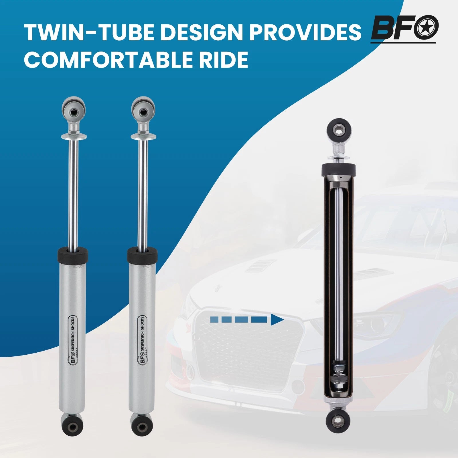 Set of 2 Rear Shock Absorbers for Jeep Grand Cherokee (1999–2004) 0-2.5" Lift