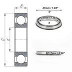 Deep Groove Ball Bearing 6807NR for Scooter Skateboard (P0 35x47x7mm)