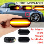 Set of 2 Side Marker Lights for Nissan 350Z Pathfinder Navara D40 (2005–2015) Smoked