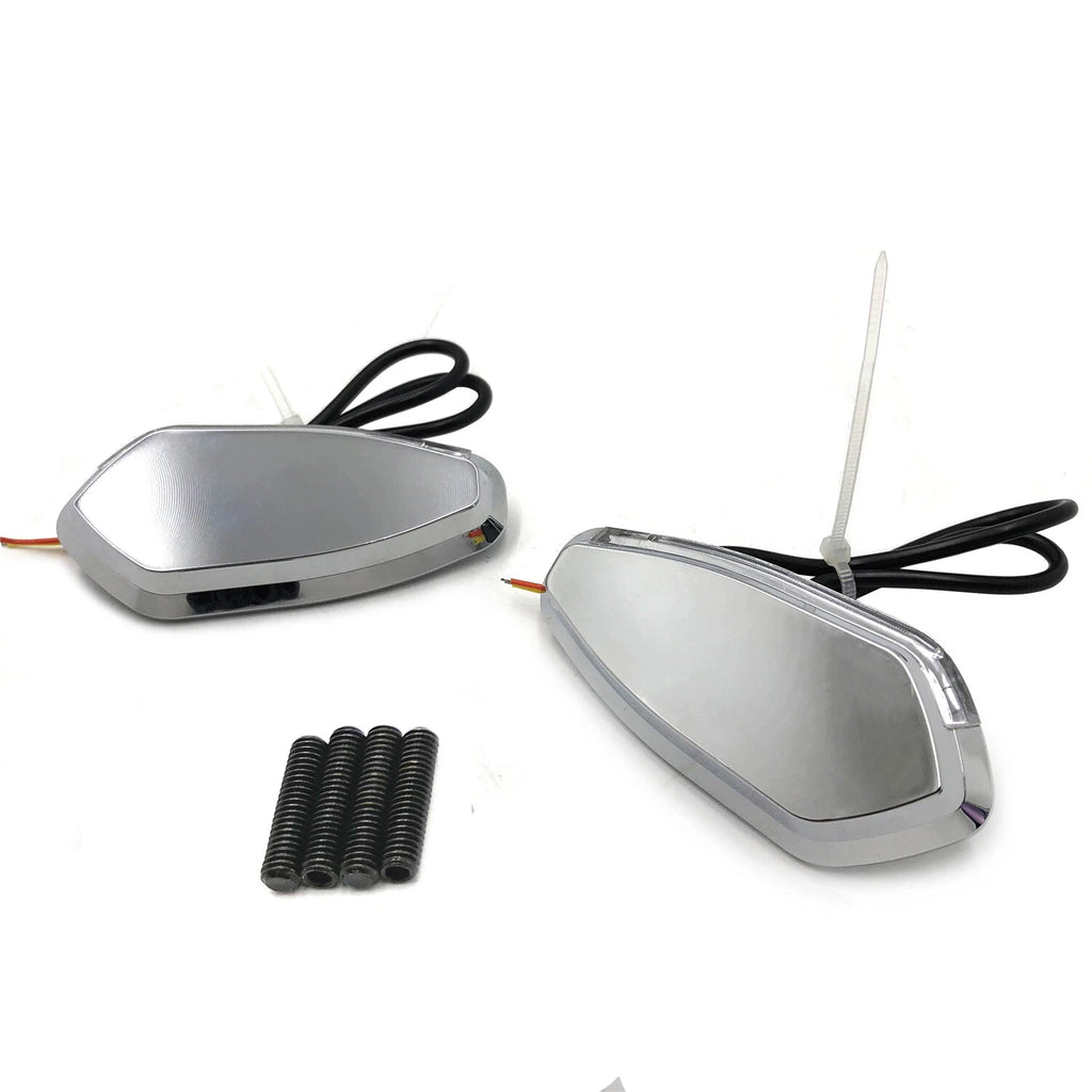 LED Signal Mirror Block Off Base Plates for Yamaha YZF R6 (1999–2007) Chrome