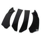 Set of 4 Glossy Black Front Bumper Lip Chin Spoiler Splitter