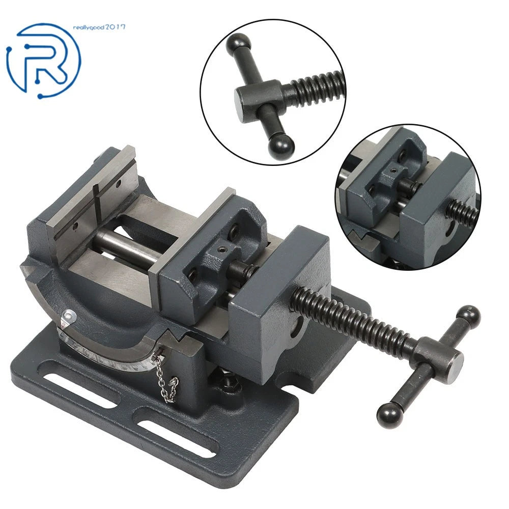 3.25 Inch Industrial Strength Tilting Angle Vise for Benchtop Drill Press