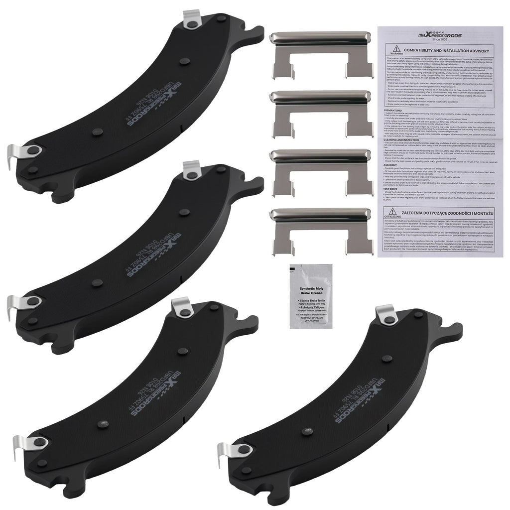 Set of 4 Front Ceramic Brake Pads for Chevy Silverado/GMC Sierra 1500 HD (2001–2006)