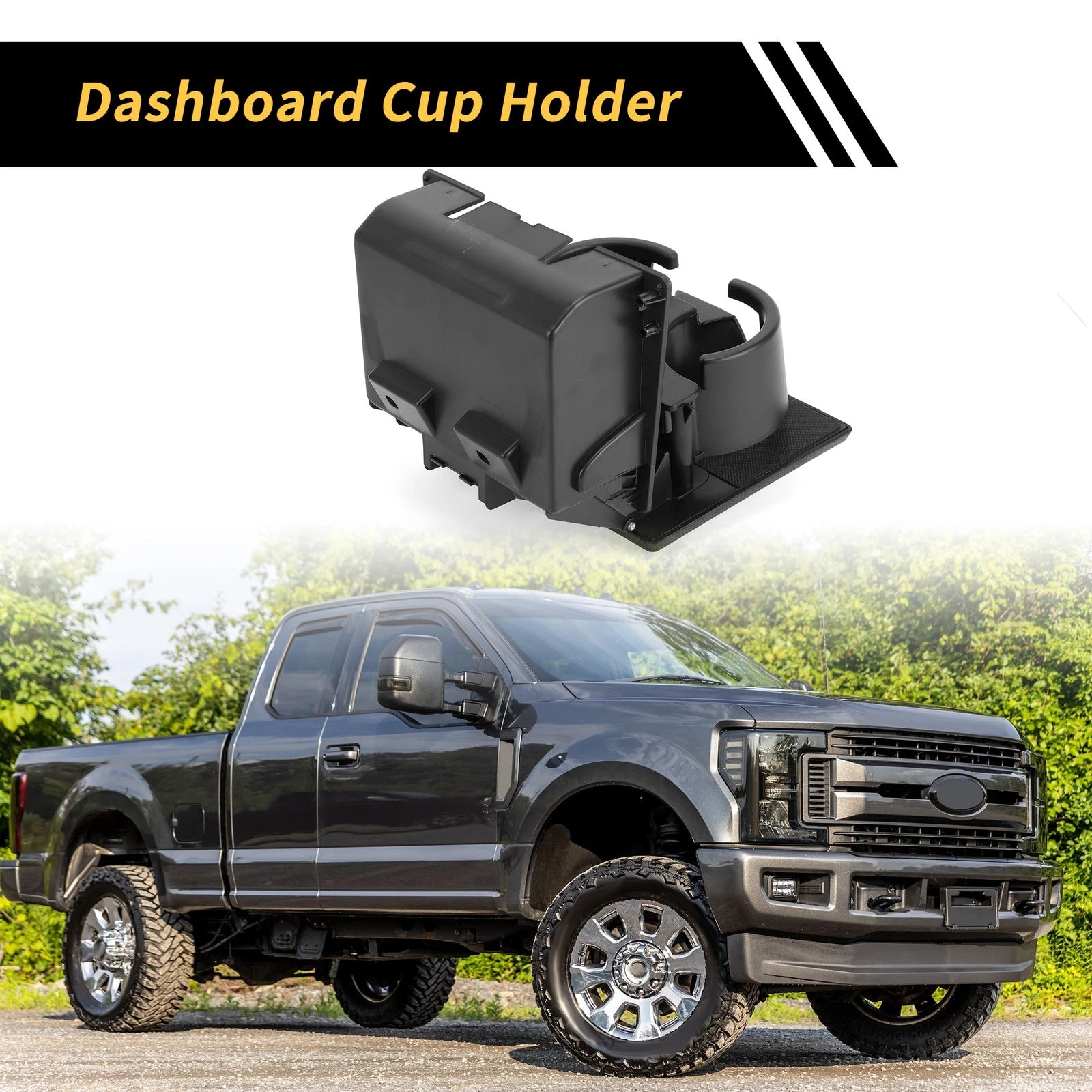 Cup Holder for Ford F-250 F-350 F-450 F-550 (2008–2016) Coin Holder Black