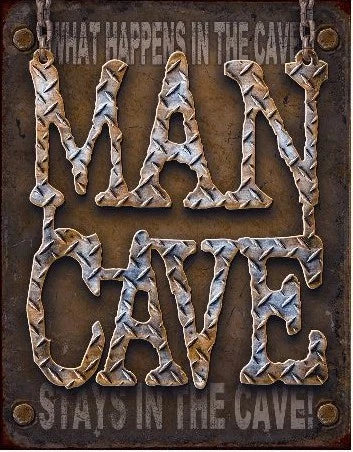 Man Cave Parking Shop Sign - Metal Tin Garage Decor 1701
