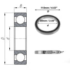 1 Pc Deep Groove Ball Bearing P5 for Scooter Skateboard (90x115x13mm)