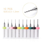 10Pcs Carbide CNC Micro Drill Bits for PCB Circuit Board (0.3-1.2mm)