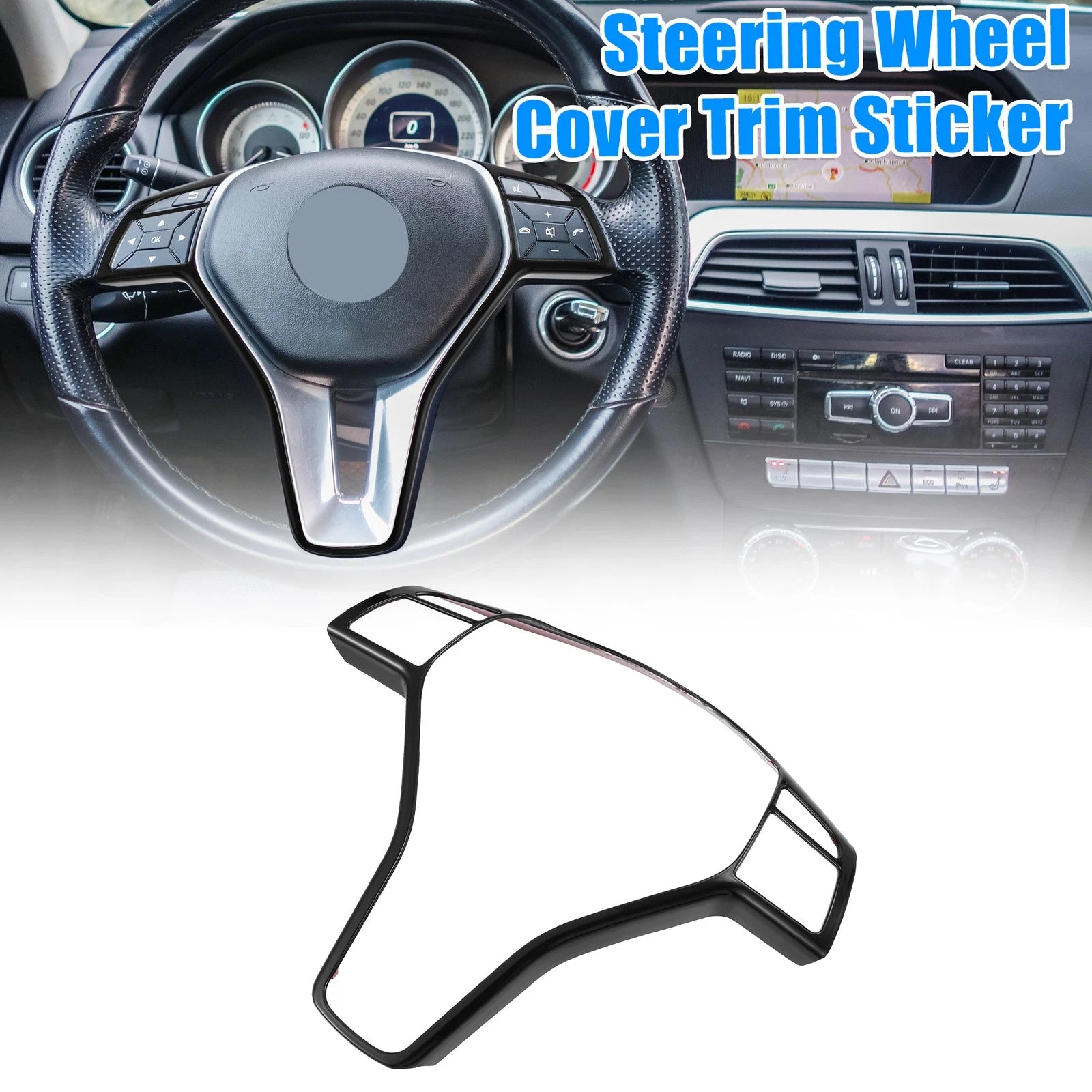 Steering Wheel Cover for Mercedes Benz A B C (Plastic Trim Replacement)