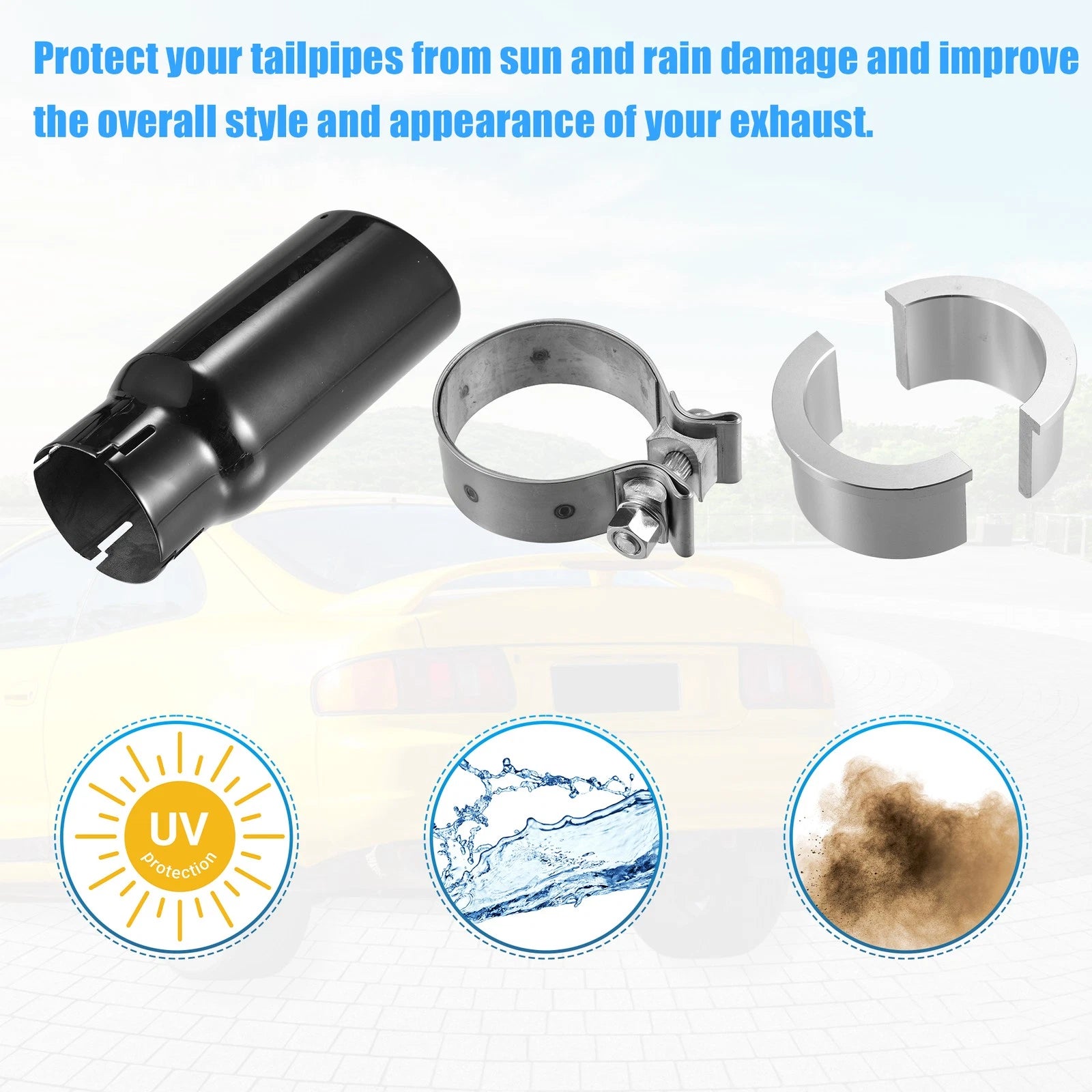 Set of 1 Exhaust Muffler Tip w/Clamp for Toyota 4Runner (2018–2021) PT932-89180-02
