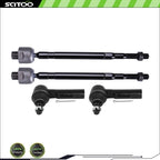 Set of 4 Outer Inner Tie Rod Ends for Honda Ridgeline (2006–2014) ES800333 EV800103
