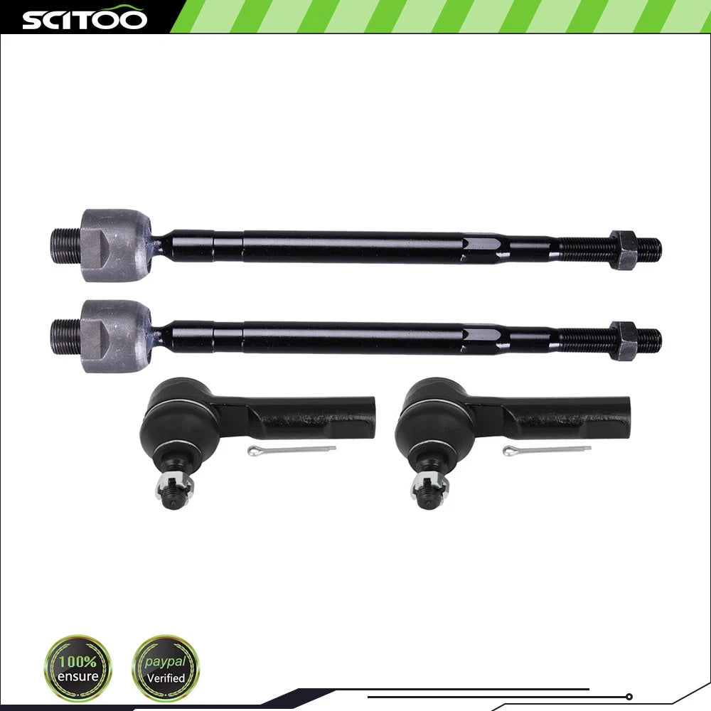 Set of 4 Outer Inner Tie Rod Ends for Honda Ridgeline (2006–2014) ES800333 EV800103