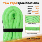 30ft Heavy Duty Recovery Rope for Off-Road SUV Truck 4WD (30864lbs Capacity)