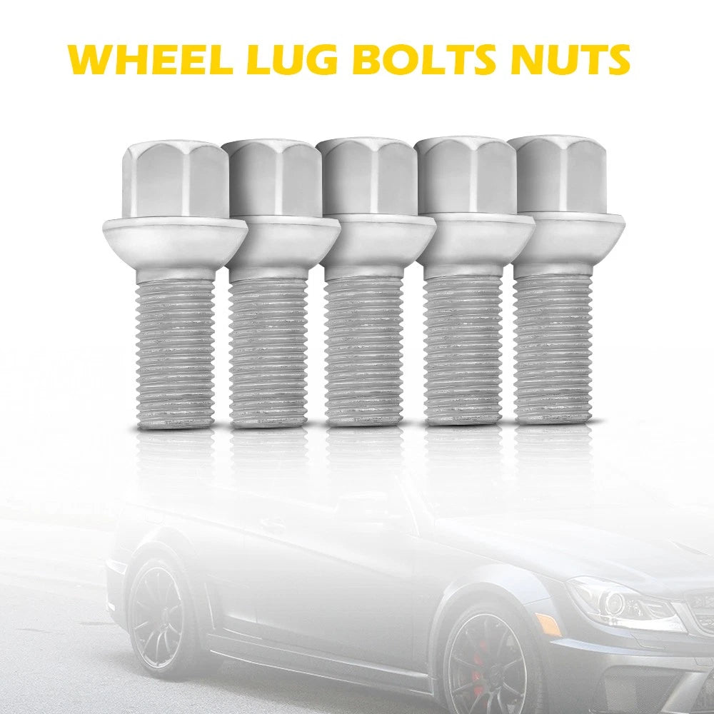 5Pcs Lug Bolts Nuts for Mercedes Benz SL550 CLS550 C250 C350 (2007–2015) 0009904907
