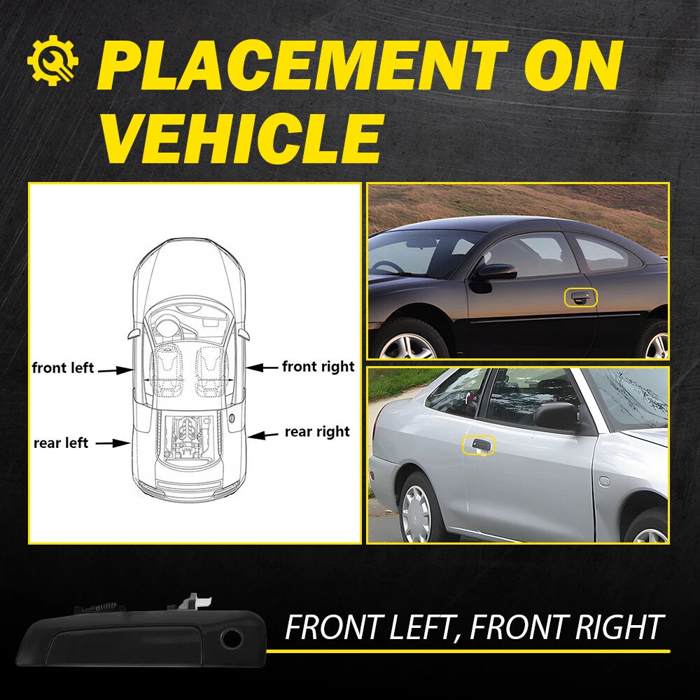 Set of 2 Door Handles for Chrysler Sebring (2001–2005) & Mitsubishi Mirage (1997–2002)