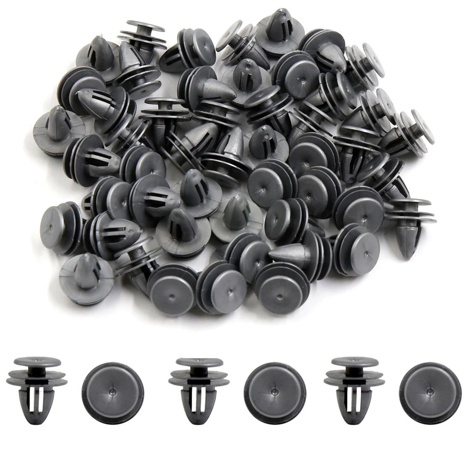 50pcs Gray Plastic Bumper Retainer Clips 9mm for Honda 
