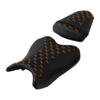 Driver Passenger Seat for Yamaha YZF-R6 (2006–2007) Black Orange