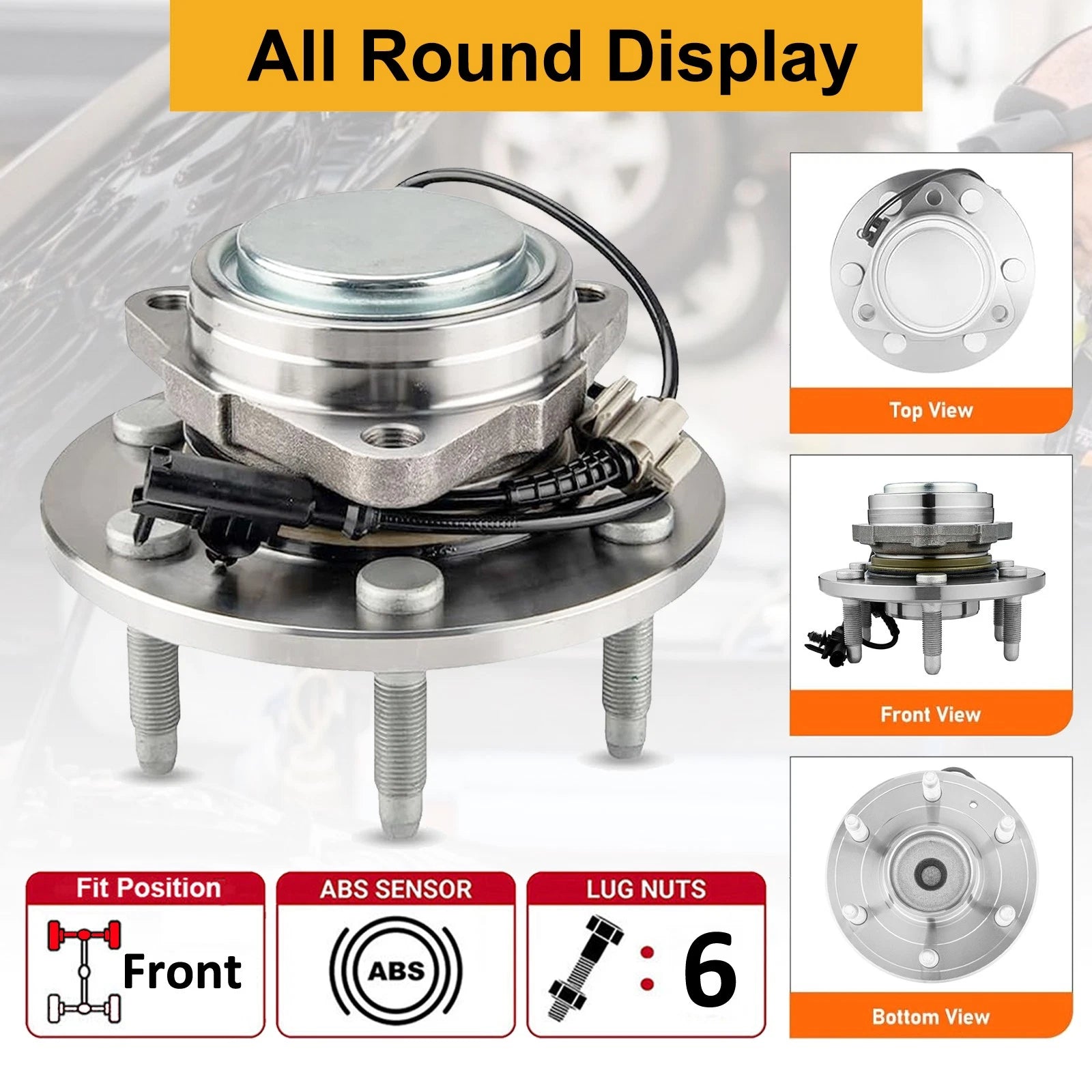 2X Front Wheel Hub & Bearing for Chevrolet Avalanche, Silverado 1500, GMC Yukon (2002–2013)