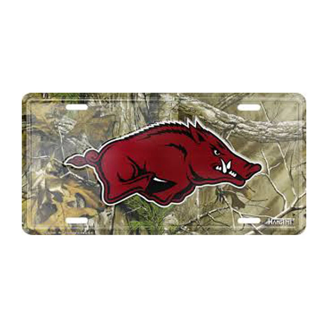 Realtree Camo License Plate Tag for Arkansas Razorback