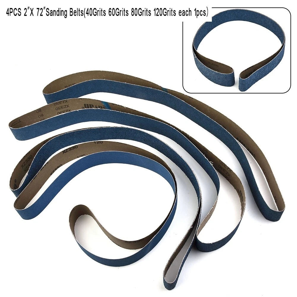 Set of 4 Ceramic Sanding Belts 72 Inch 40 60 80 120 Grit