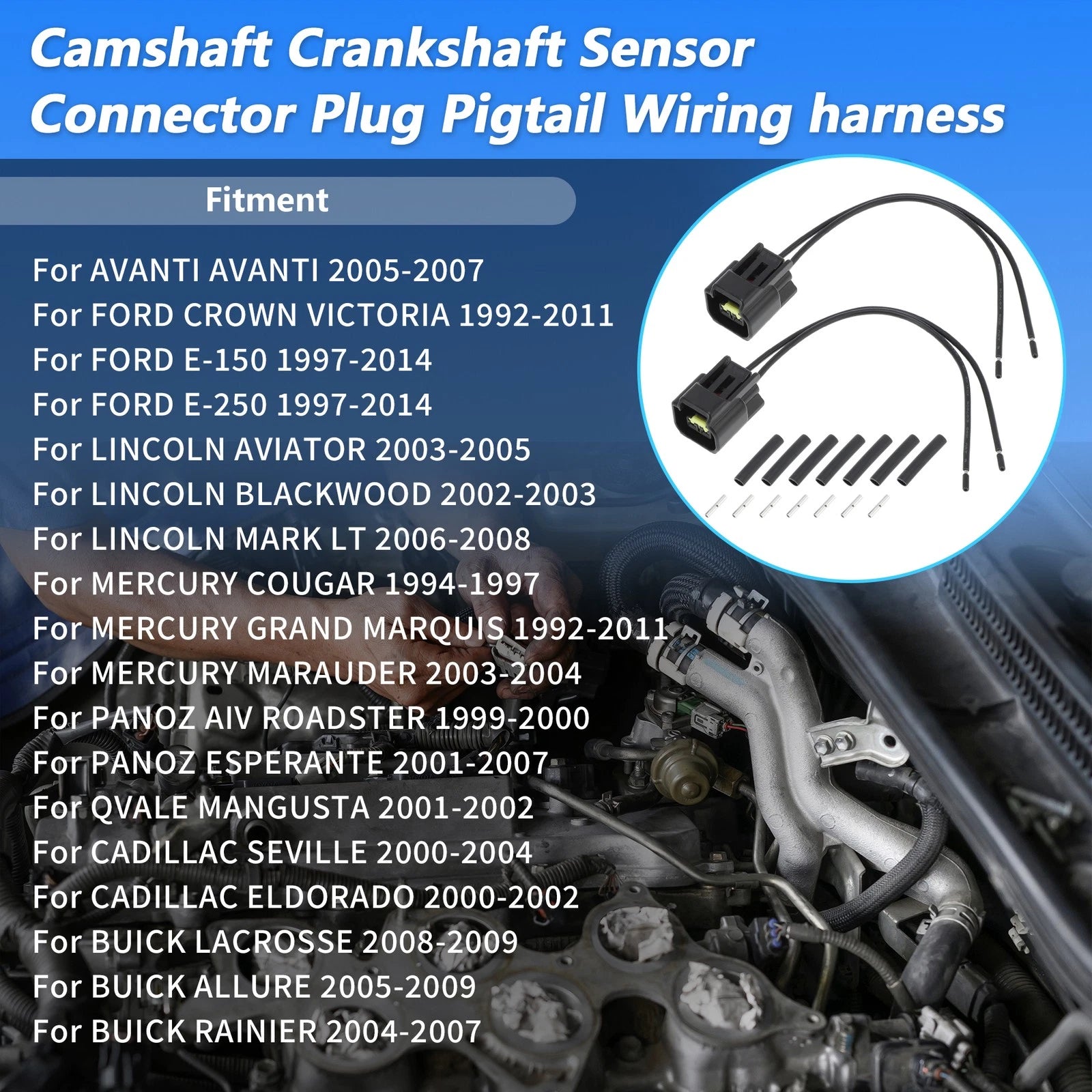 2Pcs Camshaft Position Sensor Connector Plug for Ford 