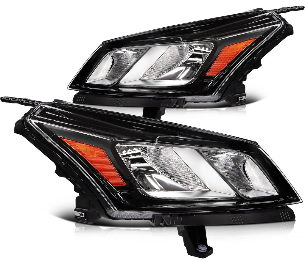 Headlight Assembly Set for Chevy Traverse (2013–2017) Black Housing
