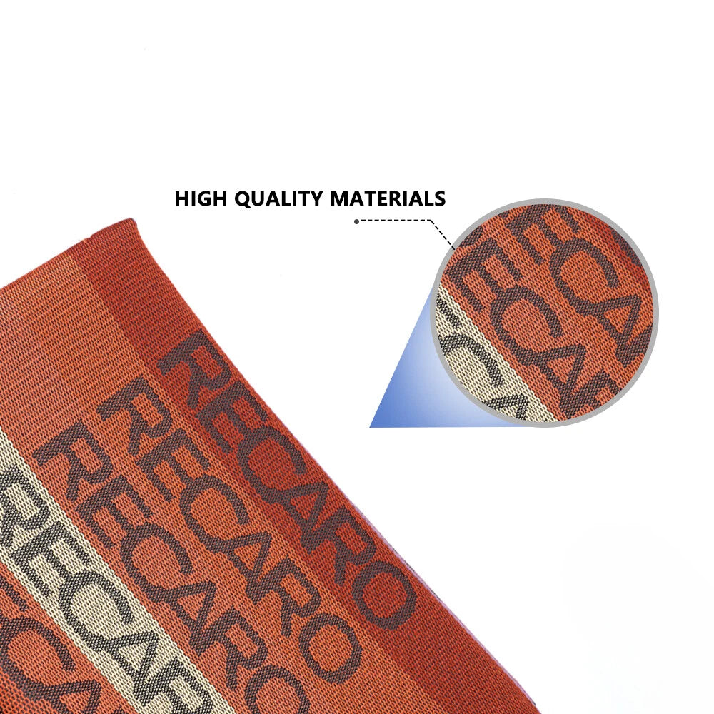 Orange JDM Fabric Cloth for Car Seat Panel Armrest Decoration 2M x 1.6M