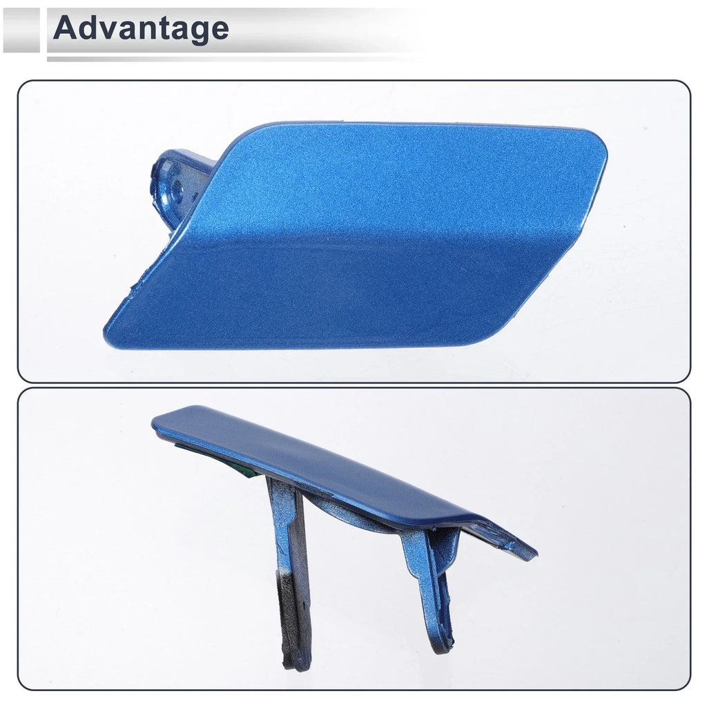 Front Left Side Bumper Headlight Washer Nozzle Cover Cap for BMW 3 Series Blue