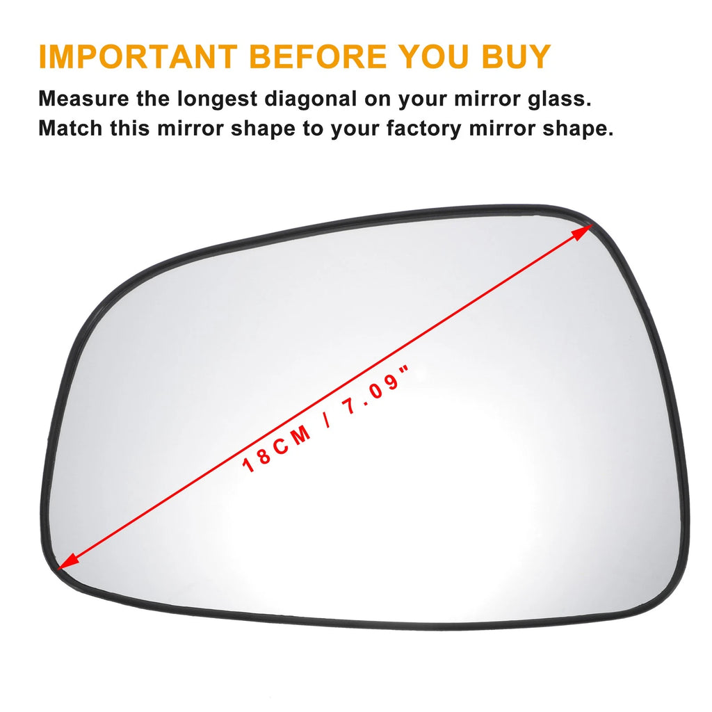 Right Side White Mirror Glass for Dacia Elantra (Non-heated)