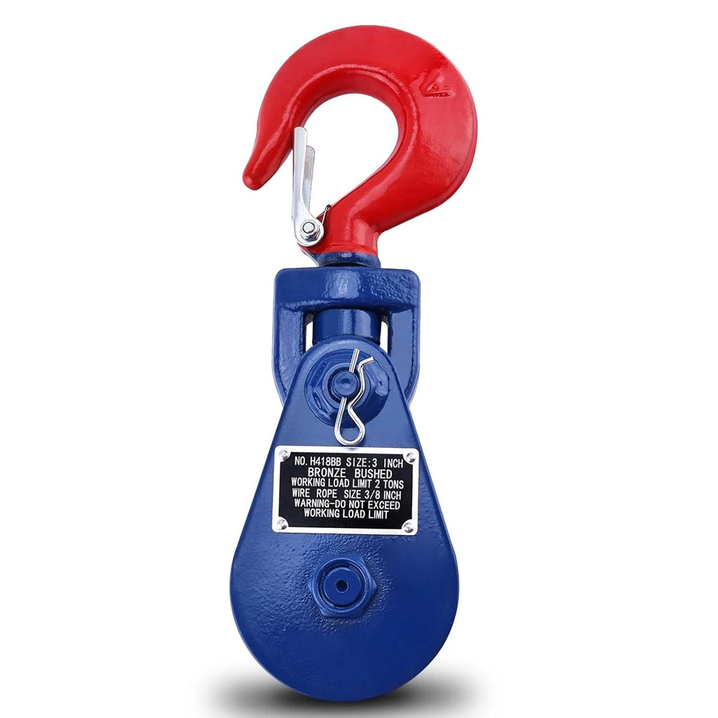 2 Ton Snatch Block with Swivel Hook for Wrecker Roll Back (3" Sheave)