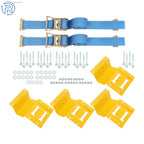 E Track Wheel Chock System with 7.5' Ratchet Tie Down Straps