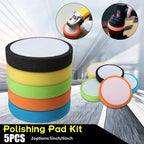 Set of 5 Sponge Polishing Pads 150mm for Automotive Buffing