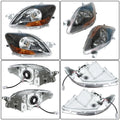 Replacement Headlight Set for Toyota Yaris (2007–2012) LH+RH Black Halogen Clear