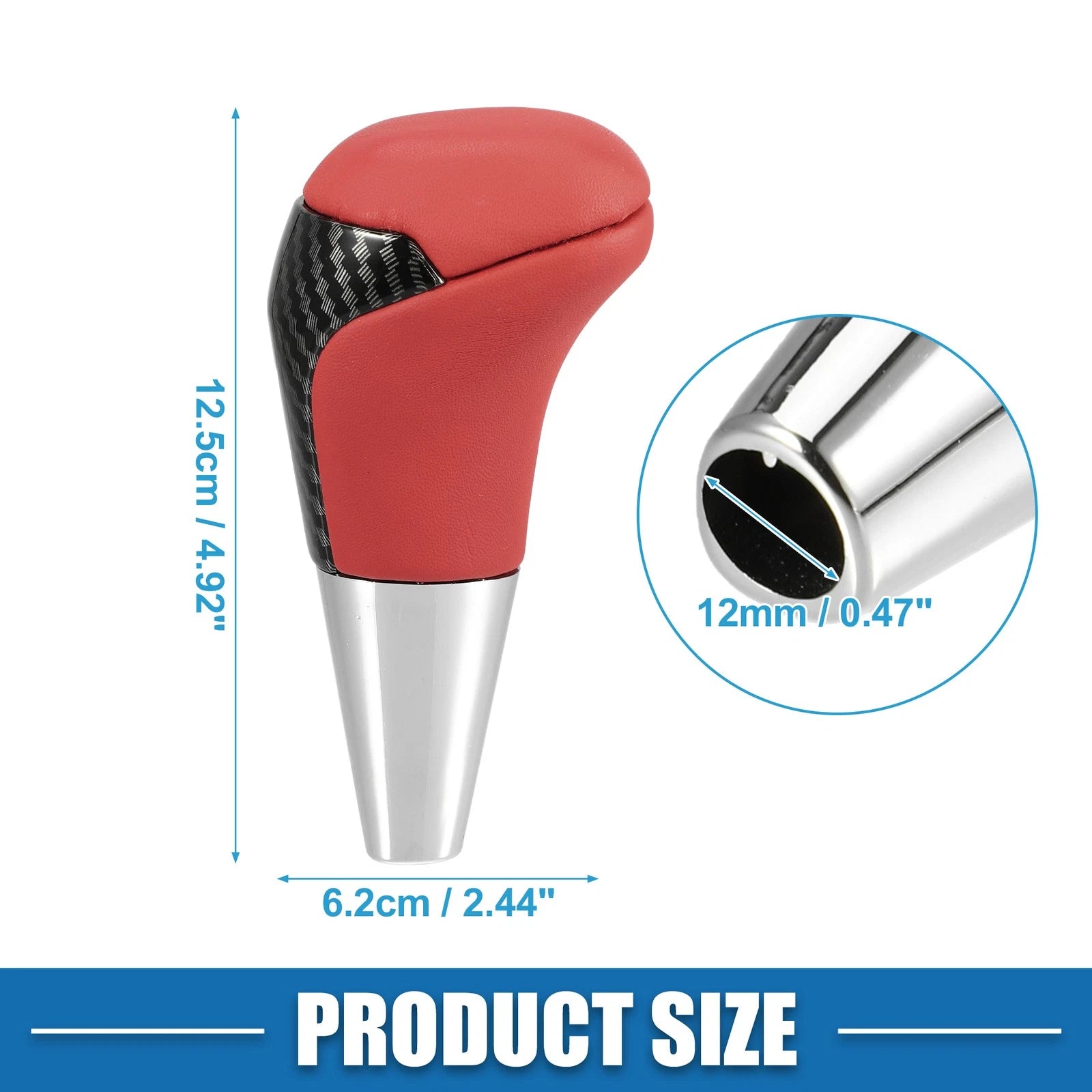 Gear Shift Knob for Toyota (Unpunched, Carbon Fiber Pattern, Red)