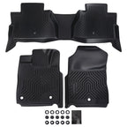 Set of 2 Black All Weather Floor Mats for Toyota Tundra CrewMax (2014–2021) TPE Waterproof