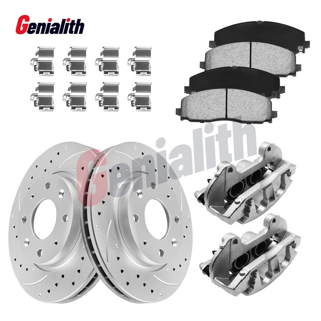 Front Drilled Brake Rotors Pads & Calipers for Grand Caravan (2008–2020)