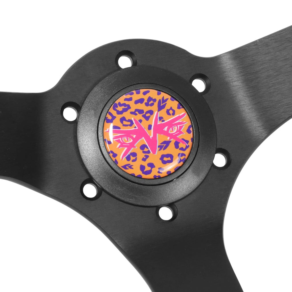 350mm NRG 3-Spoke Steering Wheel for Universal Fit (350mm) - Orange Black